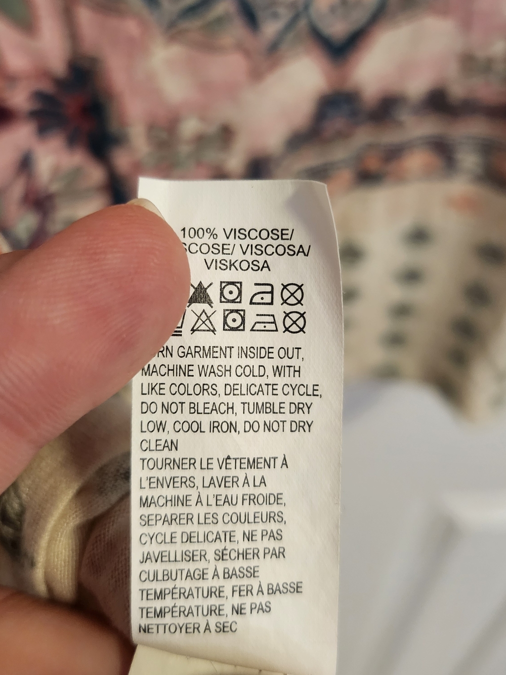 Lucky Brand Cream Scoop Neck Top with Pink & Sage Medallion Print - Picture 8 of 9